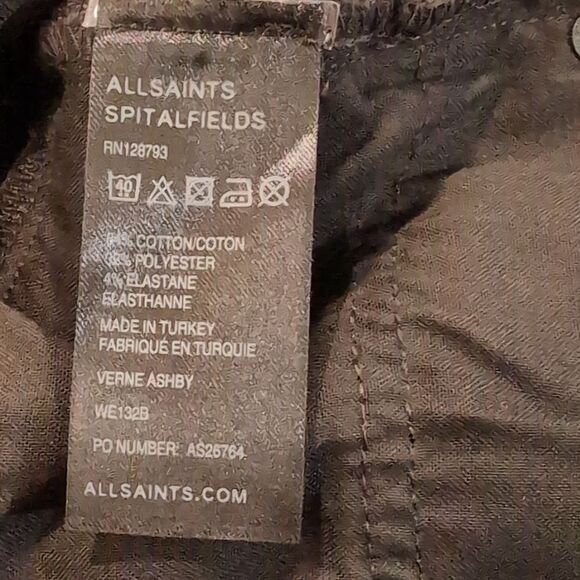All Saints SpitalFields Verne Ashby Black Skinny Jeans Pants Sz 31 - Picture 11 of 13